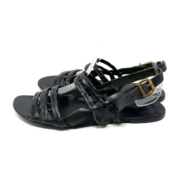Urban Outfitters | Ecote | Black Leather Braided Sandals Size 8 - Picture 5 of 10
